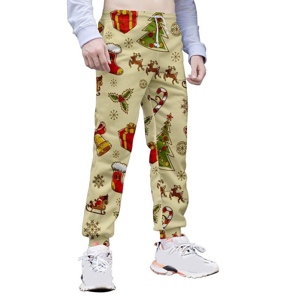 Men's Merry Christmas Sports Casual Jogging Trousers Lightweight Hiking Work Pants Outdoor Pant