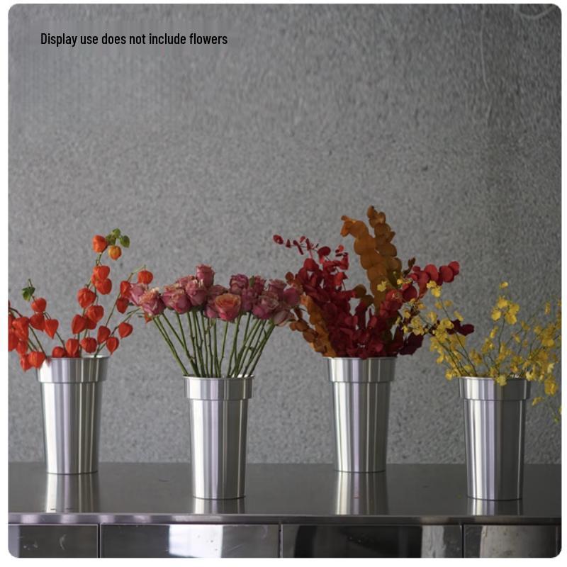 Medium Aluminum Flower Buckets with Handles (Set of 2)