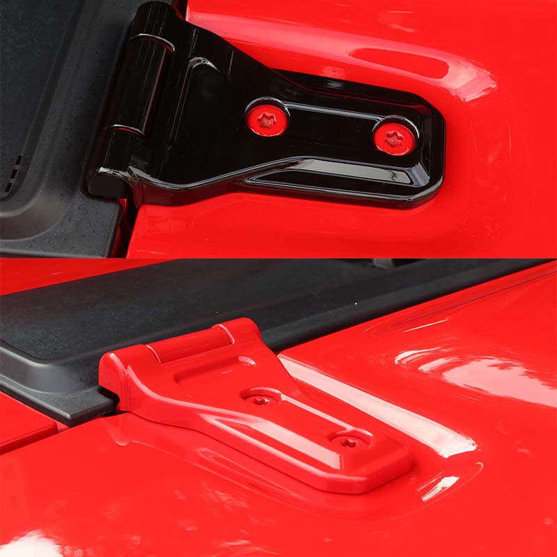 A Pair Car Hood Hinge Protector Trim Cover  Exterior Decoration  Accessories For Jeep Wrangler JL 2018 2019 2020 2024 2024