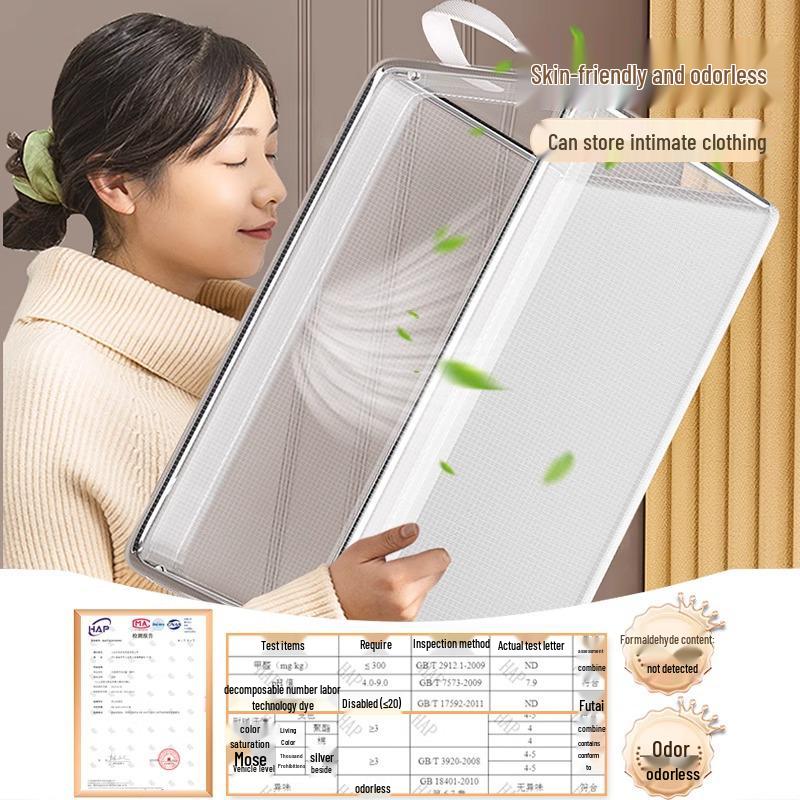Clear PVC Clothing Organizer: Wardrobe Storage Box for Clothes, Pants, Lingerie, Underwear, and Socks.