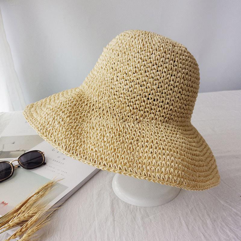 Summer Fashion Women Straw Hat Lady Summer Sun Hat Visor Cap Panama Style Bucket Cap Strawhat Beach Hat Outdoor Girl Cap