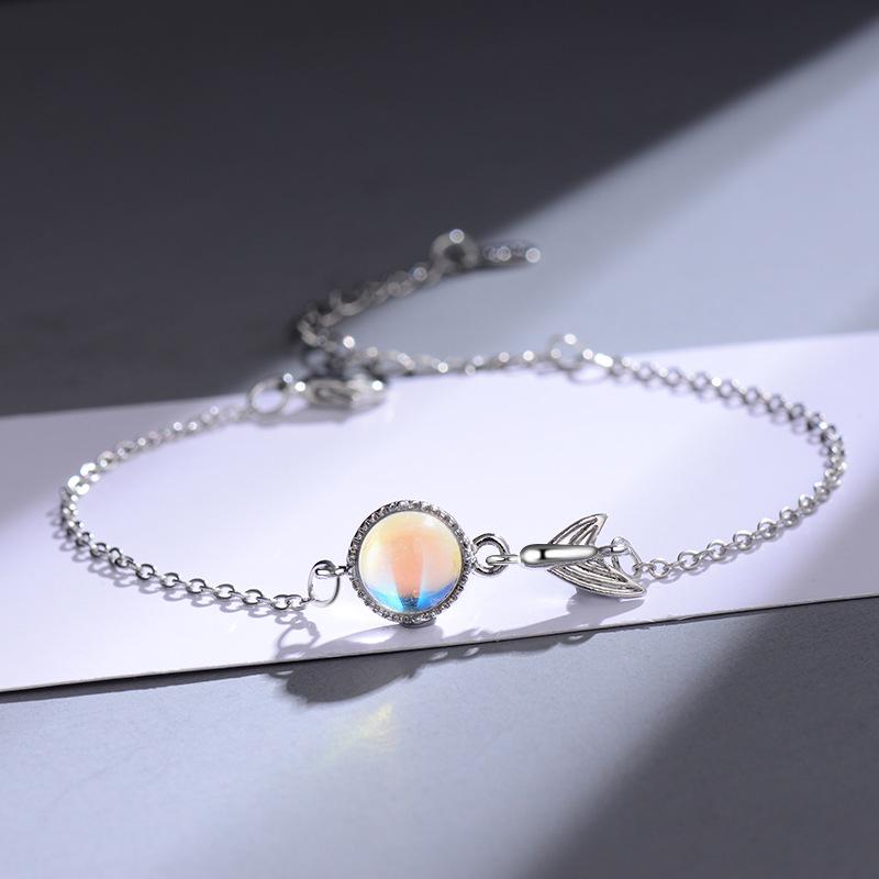 

Браслет в корейском стиле с синими бусинами «Рыбий хвост» - Не выцветающий, Универсальное летнее женское украшение