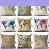 Premium Kwaliteit Wereldkaart Print Kussenhoes Voor Elegante Bankdecoratie