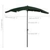 VidaXL Parasol de Jardin avec Mât Parasol de Patio Pare-soleil de Terrasse Parasol d'Extérieur Anti-UV Anti-décoloration 315552