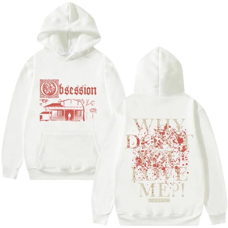 Ossessione Felpa con Cappuccio Horror Gotica Vintage Movie Streetwear Estetica Pullover Grafico Donna Uomo Felpe Trendy Abbigliamento