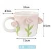 Rose Ceramic Cup Small Fresh Flower Tea Cup Creative Coffee Cup Couple Milk Cup Ice Cream Cup