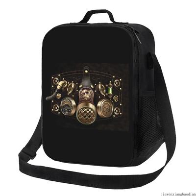 Retro Steampunk Parapunk Metall Resuable Lunch Box for Waterproof Fighter Pilot Thermal Cooler Food Insulated Lunch Bag Student