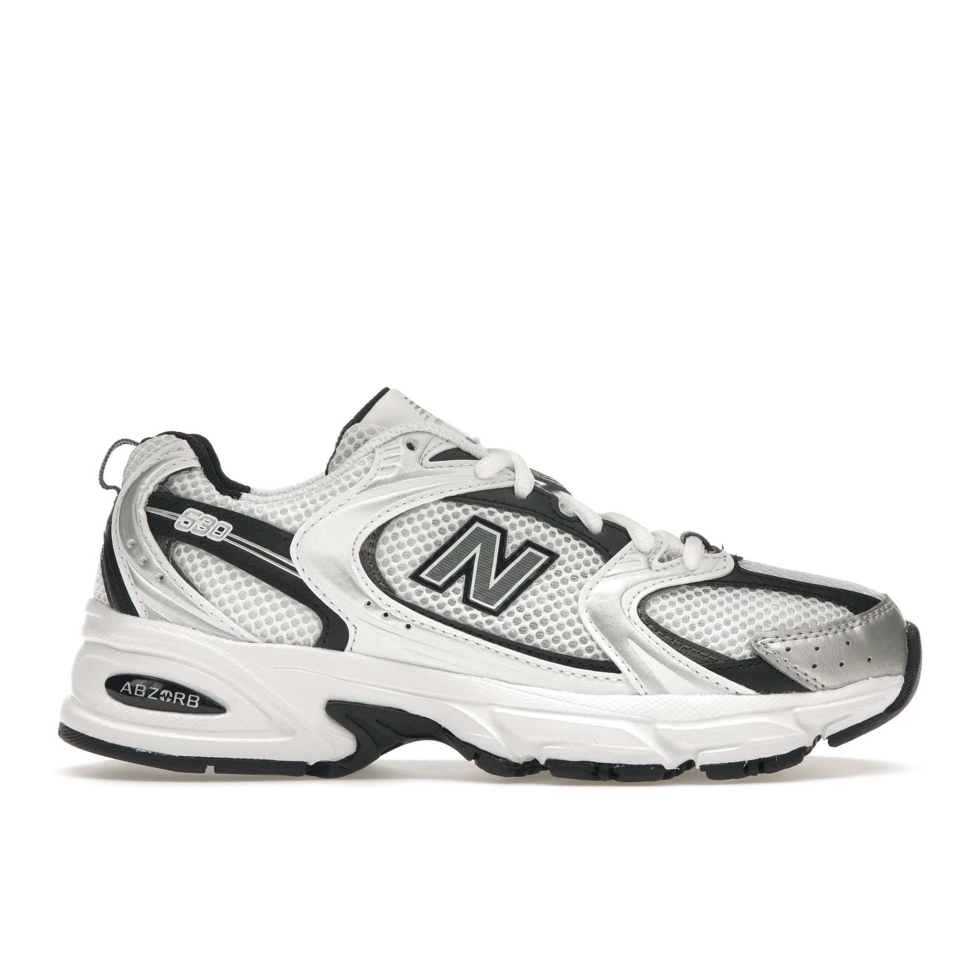 New Balance 530 White Silver Metallic Black Unisex Sneakers MR530LB EU 39.5