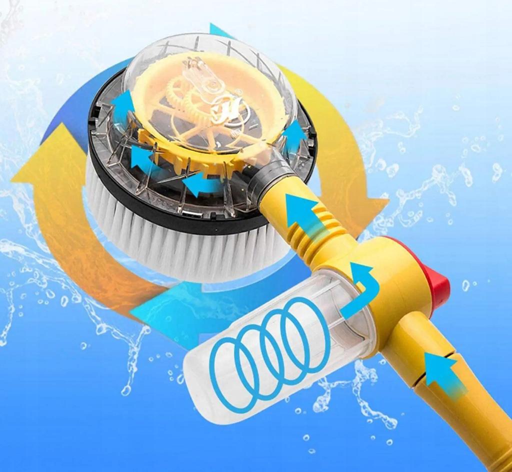 Car Washer Brush For Washing Cars Rotary With Liquid Dispenser Hose 5M