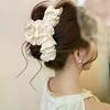 1pc Trendy Retro Pleats Hair Clip For Women Solid Color Ponytail Holder Claw Headwear Fashion Hair Accessories
