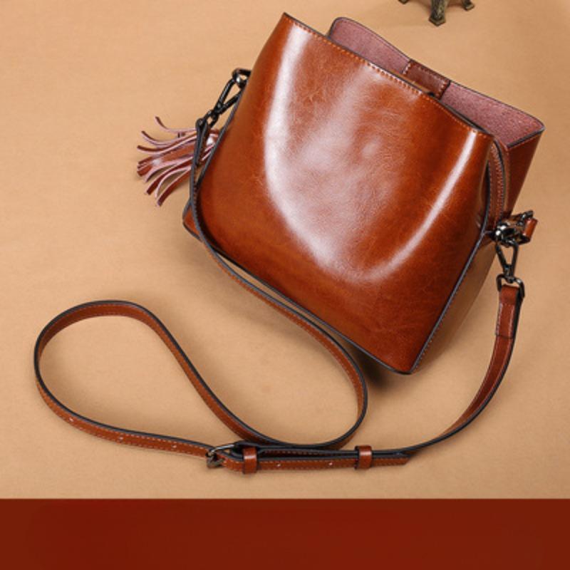 

Женская сумка из коровьей кожи первого слоя, модная сумка с бахромой, женская сумка с косым плетением, женская сумка через плечо коричневый