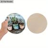 Rust Stains Succulent Bonsai Wooden Sign - Gardening Succulent Round Sign for Front Door, Porch, Fence Hanging Decor - Ideal Home Hanging Ornament