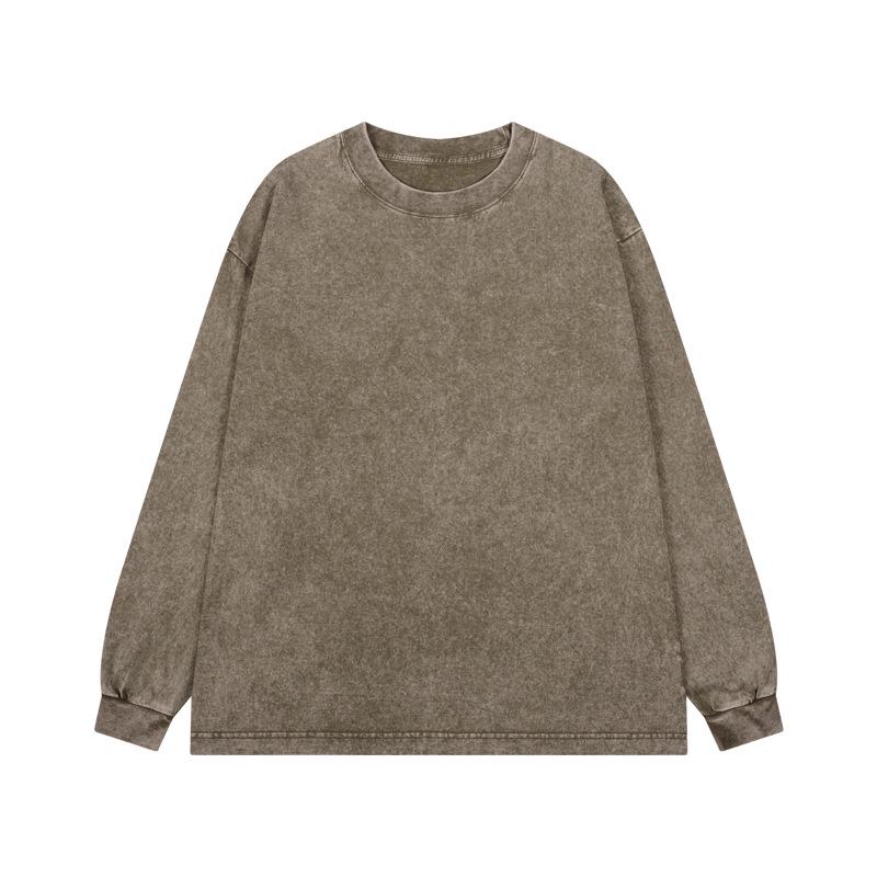 

Винтажная состаренная футболка оверсайз в стиле стритвир с приспущенным плечом и длинным рукавом для женщин и пар XL (70-80 kg)