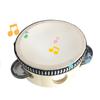 Wooden Handheld Tambourine Educational Portable Clear Sound Percussion Tambourine Drum for Performance 8in