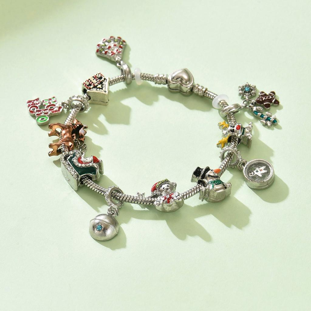 Christmas Bracelet With Snowflake Bells And Santa Charm For Holiday Gift Giving