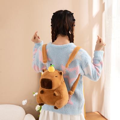 New Kawaii Capybara Plush Doll Backpack Mini Backpack Girlfriend Holiday Gift Cute Cartoon Children Toy Shoulder Bag