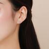 Modian Simple Full CZ Stud Earrings Fashion 925 Silver Flower Lovely Earring For Women Girls Party Accessories Jewelry
