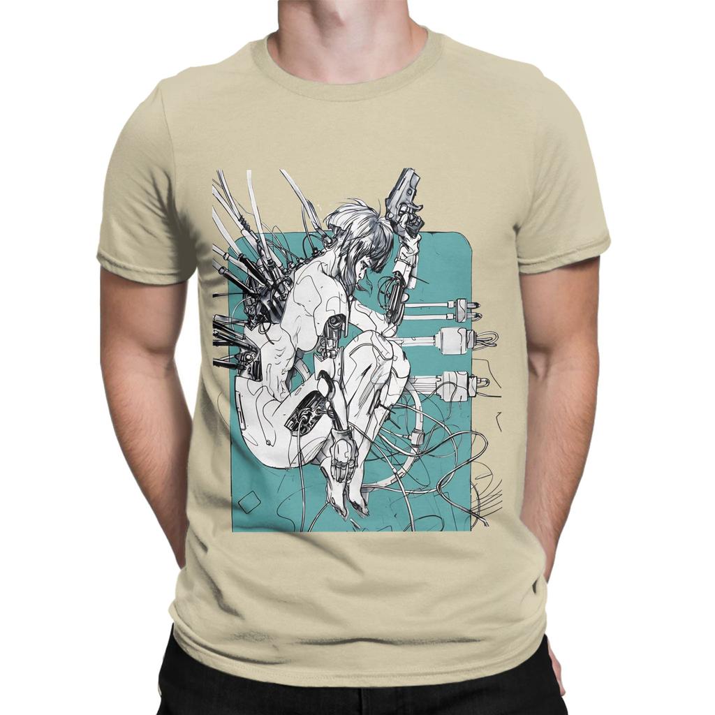 Vaporwave Cyborg Girl Funny 100 Cotton TShirt Ghost In The sShell Tees Tops For Unisex