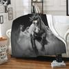 Girls Horse Blanket Beautiful Animal Horse with Wreath Throw Blanket, Ultra Soft Warm Sofa Bedding Living Room Flannel Blankets