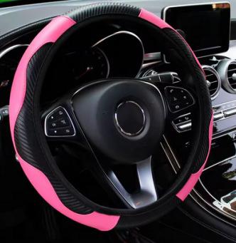 Car Steering Wheel Cover Breathable Anti Slip PU Leather Steering Covers Suitable 37-38cm Auto Decoration Carbon Fiber Supplies