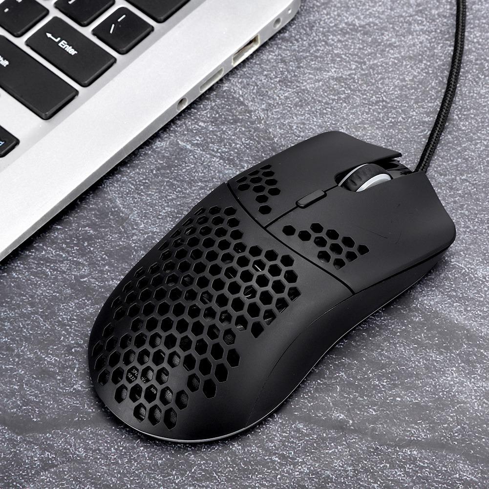 HXSJ J900 Hole Mouse 6-Key Wired Gaming Mice Macro Programming RGB Lighting PC Accessory