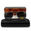 Aviator Polarized Classic Sunglasses with Anti-fall Tempered Glass and Inner Blue Film