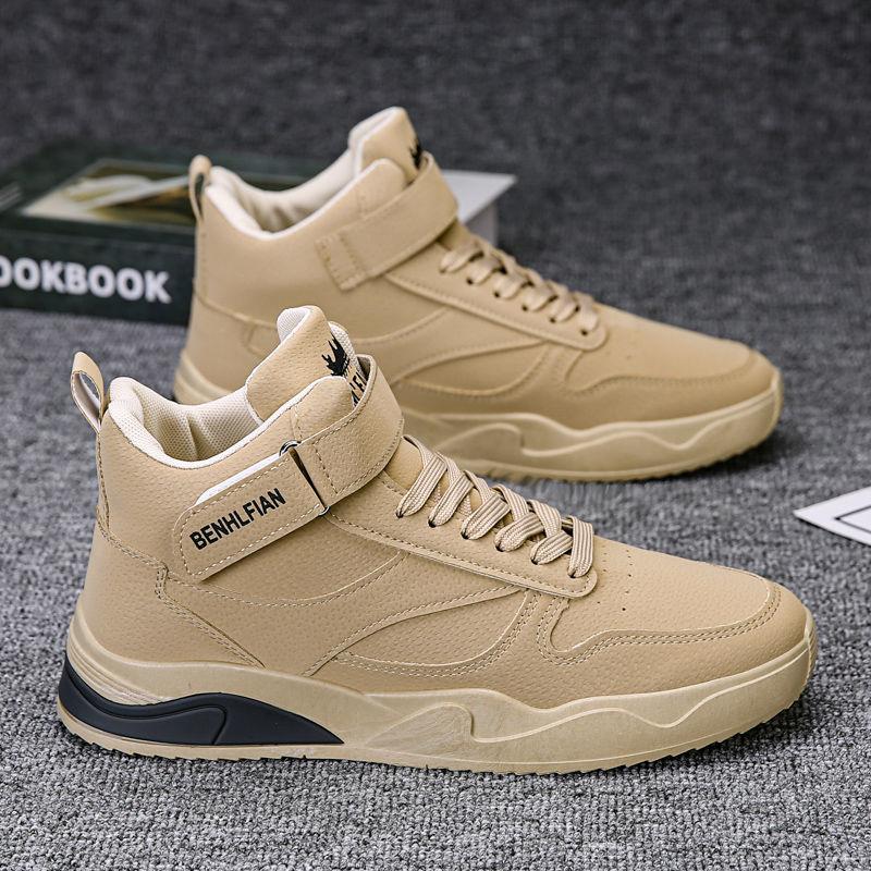 

Повседневные рабочие туфли из кожи, массивные, весна-осень, мужские вулканизированные туфли, легкие кроссовки для отдыха, мужские, на шнуровке, высокие 39