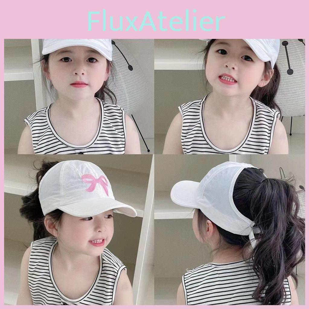 Summer Wide Childrens Brim Hat Bow Embroidery Sun Protection Cap Breathable