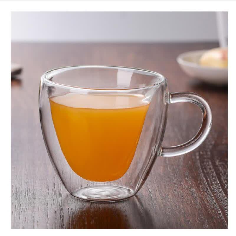Shangqi Heart Double-Wall Glass Mugs (Set of 2)