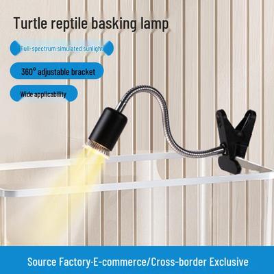 Turtle UVB Heating Lamp with Clamp for Sunbathing and Calcium Supplement