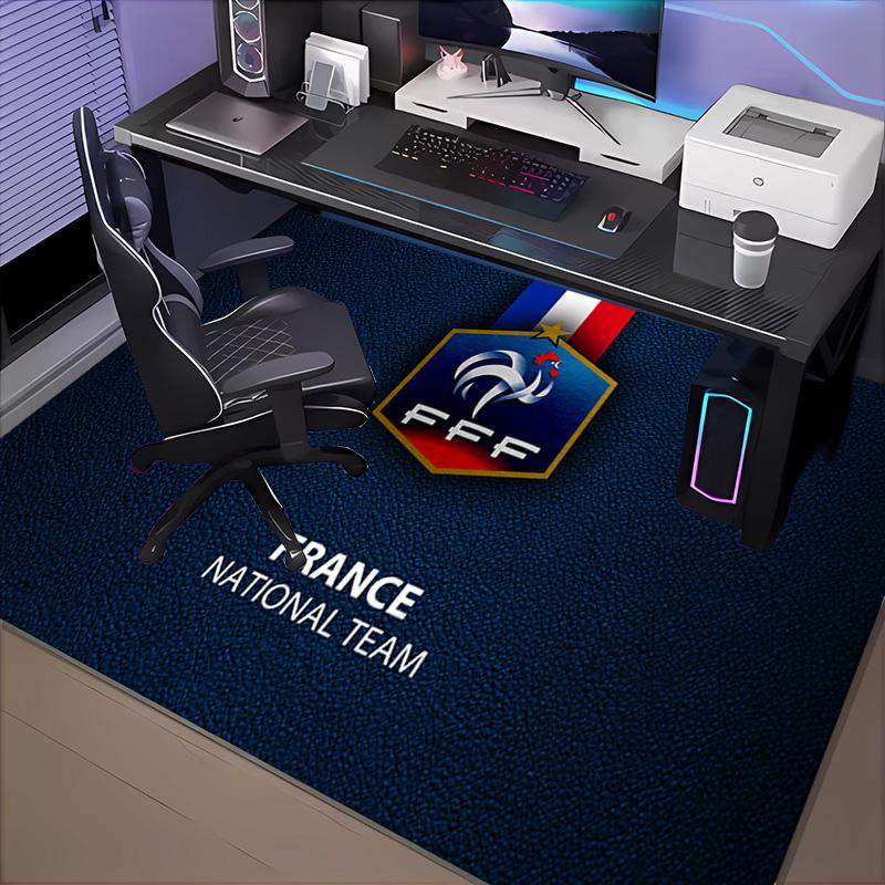1PC France Football Emblem Floor Mat for Living Room, Game Rooms, Office, Bedroom, Office Floor Mat Playful Design, Christmas Fan Gifts