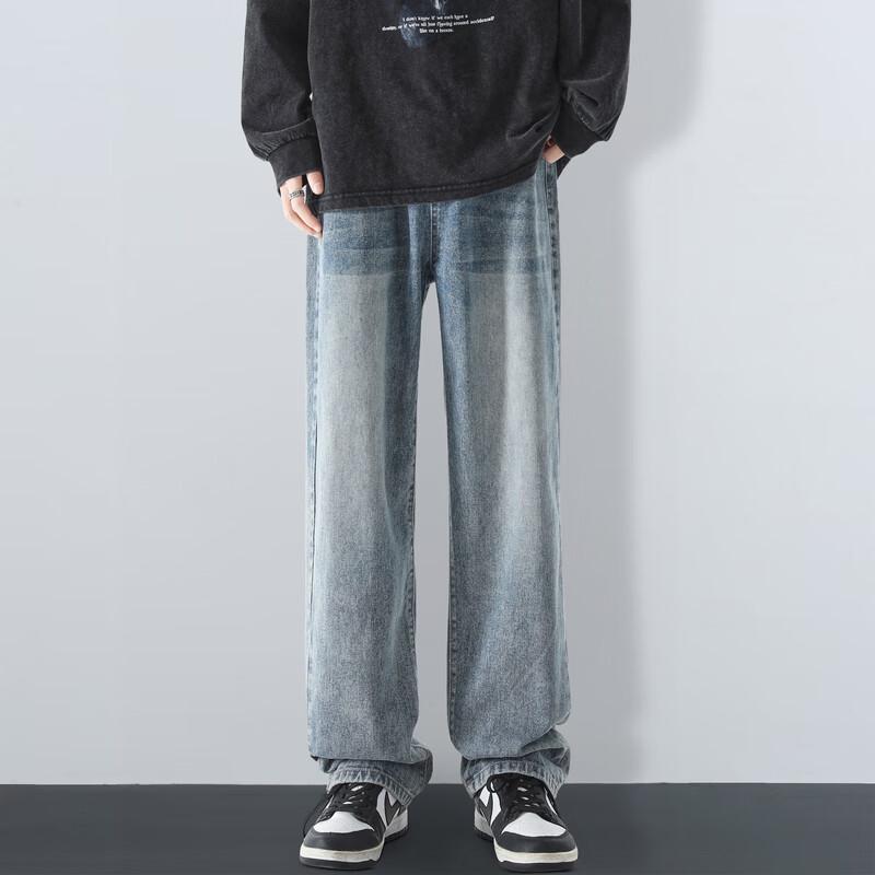 MAYBEYOND Men's Loose Fit Straight Leg Jeans