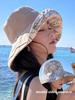 Double-Sided Floral Print Womens Wide Brim Sun Hat For Beach Vacation UV Protection