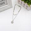 Retro Double-Sided Coin Pendant Necklace - Fashionable Layered Clavicle Chain