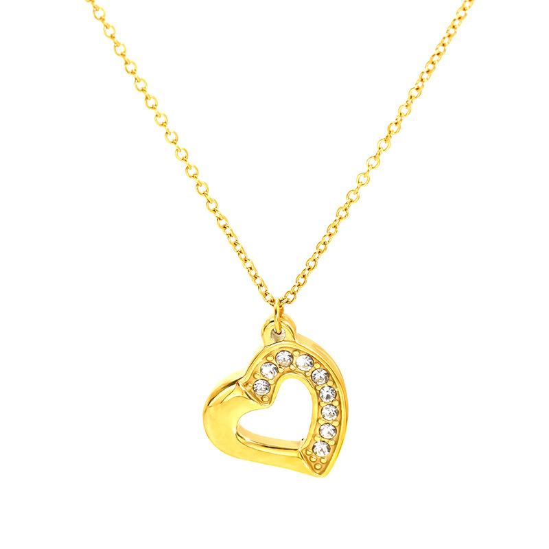 Premium Gold Plated Bow Necklace Stainless Steel Clavicle Chain