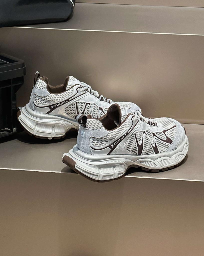 Daddy shoes women's 2025 new fashionable breathable thick-soled heightening lightweight mesh lace-up casual sports running shoes