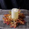 1PC Simulated Maple Leaf Candlestick Holder Fashion New Table Decoration Halloween Candle Wreath Autumn Harvest Decorative