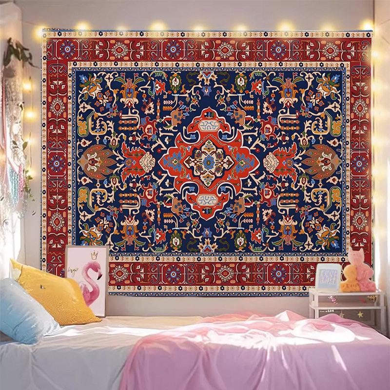 Persian Mandala Tapestry Boho Vintage Ethnic Wall Hanging Aesthetic Celestial Mandala Bedroom Living Room Dorm Wall Decor