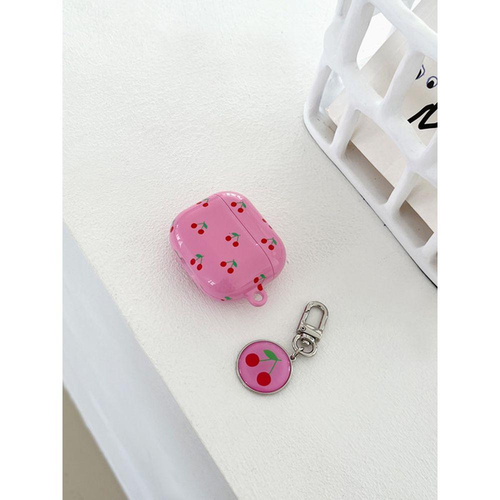 allthesamestudio cherry epoxy keyring (pink)