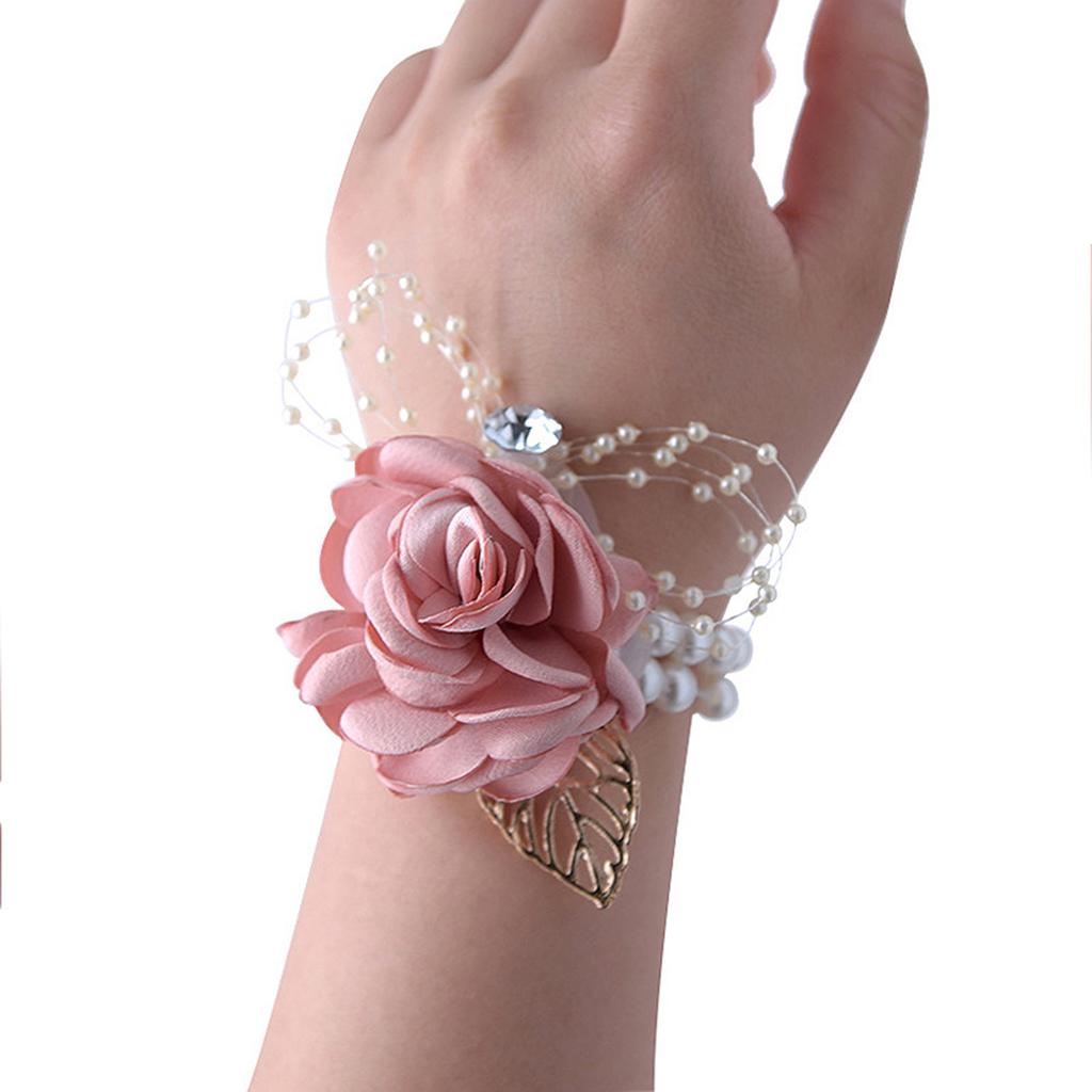 Wrist Flower Wedding Ceremony Decoration Rose Wrist Corsage For Ceremonies Prom Homecoming Beach Party Anniversary