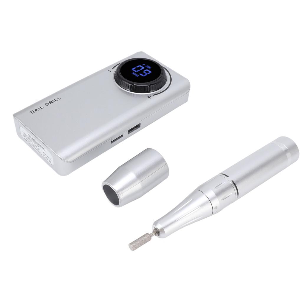 Electric Nail Drill Machine 35000RPM LED Display Rechargeable Nail Polishing Grinding Machine