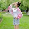 Cashew Print Chiffon Sunscreen Cardigan with Sleeves - Women's Summer Shawl Scarf