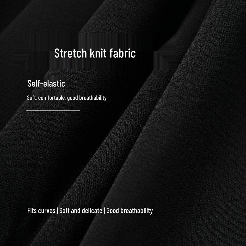 Elegant Plus Size Black Summer Vest Dress - Waist-Cinched, Slimming Fit for a Stylish Look.