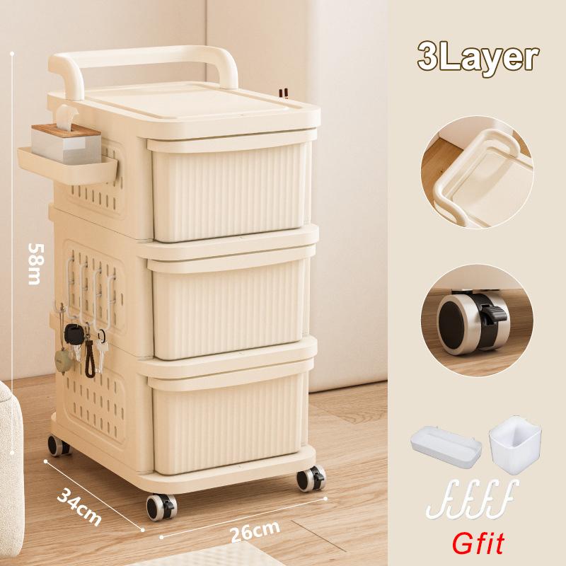 Household Pegboard Plastic Trolley Drawer Snack Toy Cabinet Living Room Bedroom Study Multi-Layer Storage Cabinet