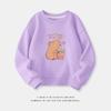 Cartoon Capybara Round Neck Sweatshirt for Boys and Girls - Spring/Autumn Long-Sleeve Shirt