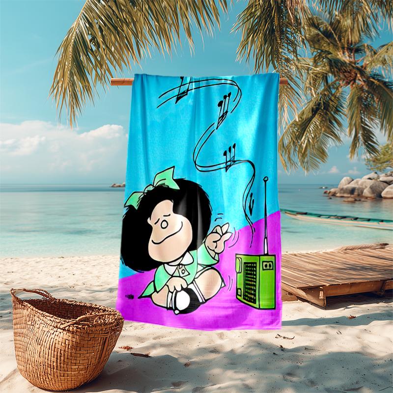 Mafalda Beach Towel Outdoor Camping Beach Towel for Vacation Swim Outdoor Pool Absorbent Bath Towel