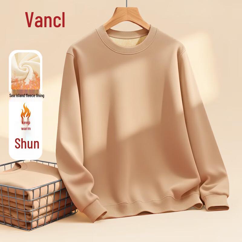 

VANCL Men s Fleece Lined Crew Neck Pullover Sweatshirt L