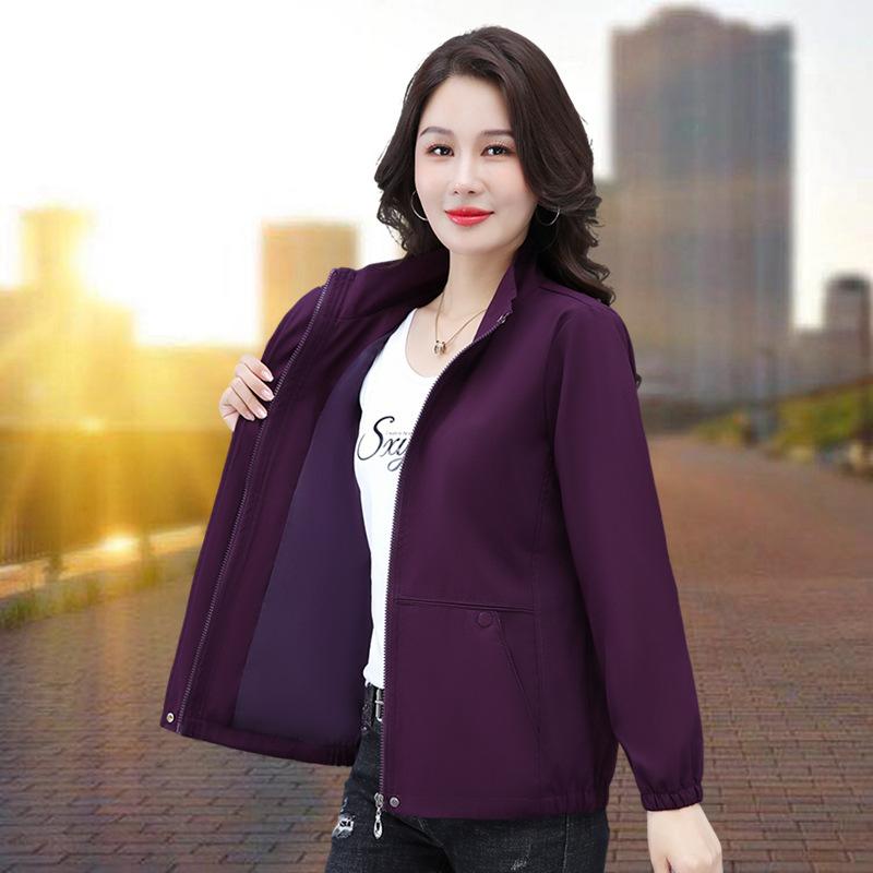 

Short Jacket, Women s Spring and Autumn Thin Style, Autumn Casual Baseball Jacket Stand Collar Jacket XXXXL