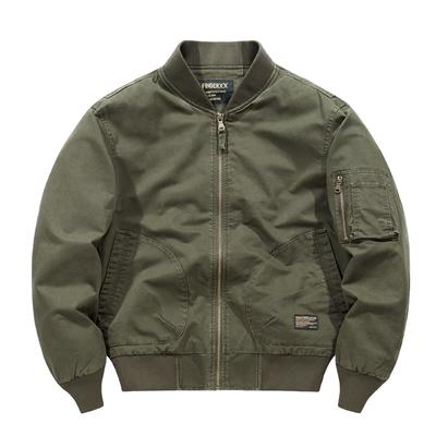Lente en Herfst Herenjas Heren Katoenen MA1 Vliegpak Outdoor Werkkleding Opstaande Kraag Retro Baseballkraag Jas Heren