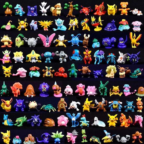 144Pcs Figurine Lively Cartoon Images PVC Adorable Mini Figure Dolls for Study Desk